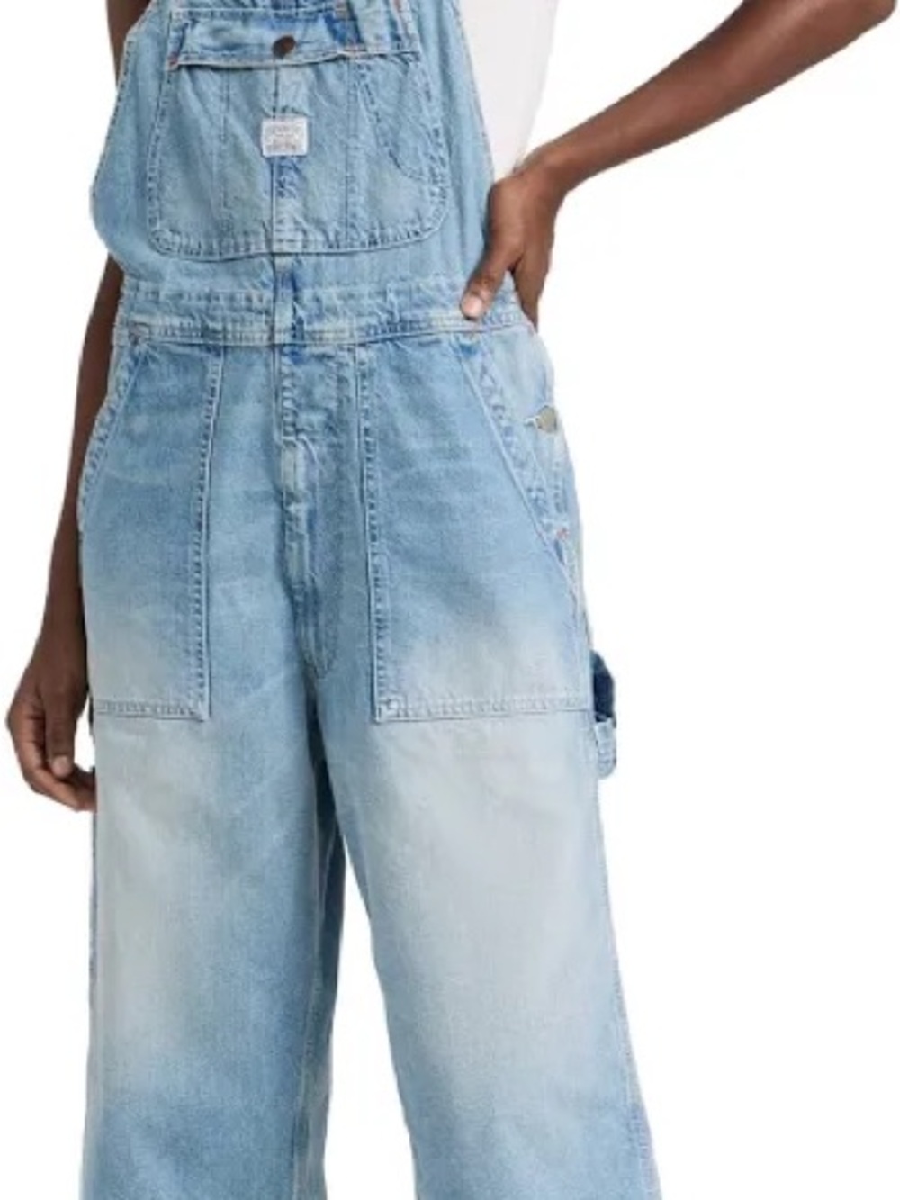 Light Wash Denim Overalls - Picture 2 of 5